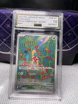 2025 Pokemon Mega Symphonia Japanese 064/063 Shuckle Art Rare AGS 10 - Image 1