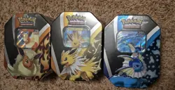 Pokemon TCG Jolteon V Flareon V Vaporeon V Tins Set Of 3 Eeveelutions Sealed 820650829055 - Image 2