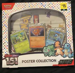 Pokemon Scarlet & Violet 151 Poster Collection Box Bulbasaur Charmander Squirtle - Image 1