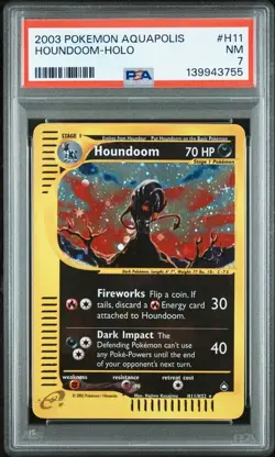 2003 Pokemon Aquapolis Houndoom Holo 7 PSA #H11 - Image 1