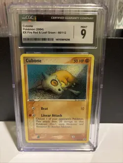 (POP 26) CGC Graded MINT 9 2004 Pokemon EX Fire Red & Leaf Green Cubone #60/112 - Image 1