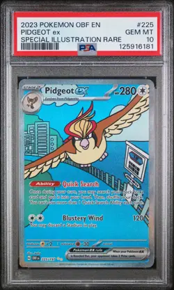 2023 POKEMON OBF EN-OBSIDIAN FLAMES SPECIAL ILLUSTRATION RARE PIDGEOT EX PSA 10 - Image 1