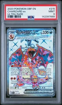 Charizard ex Pokemon Obsidian Flames #215 Ultra Rare PSA 9 - Image 1