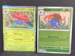 2x Pokemon ME02: Phantasmal Flames Holo Vileplume 003/094 & Gloom #002/94 - Image 1