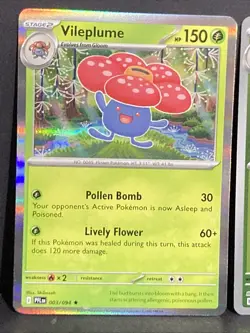 2x Pokemon ME02: Phantasmal Flames Holo Vileplume 003/094 & Gloom #002/94 - Image 2
