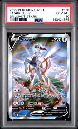 2022 POKEMON SWORD & SHIELD BRILLIANT STARS #166 FULL ART/ARCEUS V PSA 10 - Image 1