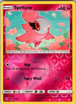 Spritzee 141/214 SM - Unbroken Bonds Pokemon NM Reverse Holo - Image 1