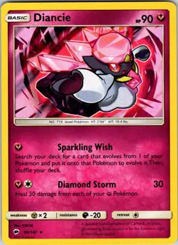 Diancie 94/147 SM - Burning Shadows Pokemon NM Holo - Image 1