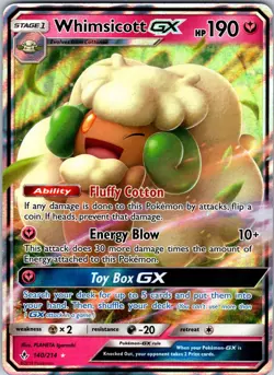 Whimsicott GX 140/214 SM - Unbroken Bonds Pokemon NM Holo - Image 1