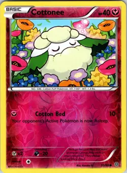 Cottonee 55/98 XY - Ancient Origins Pokemon NM/LP Reverse Holo - Image 1