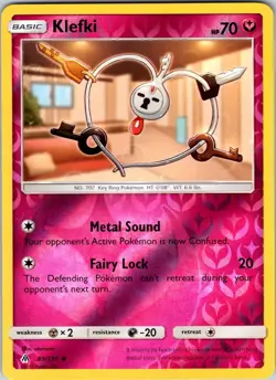 Klefki 89/131 SM - Forbidden Light Pokemon NM/LP Reverse Holo - Image 1