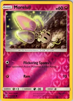 Morelull 92/156 SM - Ultra Prism Pokemon NM/LP Reverse Holo - Image 1