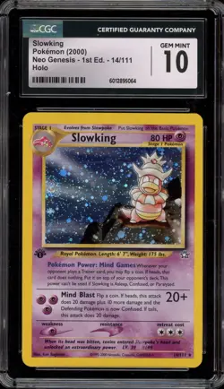 Pokemon Slowking Neo Genesis 1st Edition Holo Rare #14 CGC 10 Gem Mint - Image 1