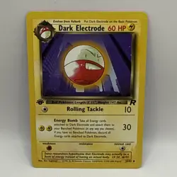 1st Edition Dark Electrode 34/82 - Team Rocket Pokemon MP Tcg Vintage Card - Image 1