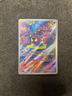 Pokemon TCG Gastly Holo Card Illustration Rare 177/162 Temporal Forces - Image 1