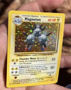 Magneton Base Set 9/102 Holo Unlimited Holo Rare * Vintage NM Pokemon Card - Image 4