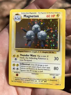 Magneton Base Set 9/102 Holo Unlimited Holo Rare * Vintage NM Pokemon Card - Image 5