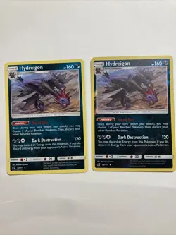 Hydreigon 62/111 Crimson Invasion x2 Reverse Holo & Non Holo Rare Pokemon Card - Image 1