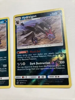 Hydreigon 62/111 Crimson Invasion x2 Reverse Holo & Non Holo Rare Pokemon Card - Image 2