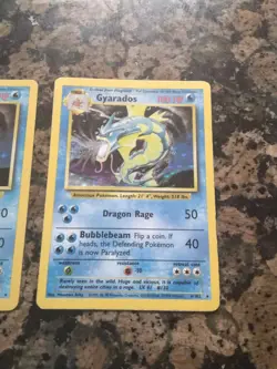 Pokemon Gyarados TCG Base Set 2 Holo Unlimited Rare Card WOTC Left LP, Right MP - Image 2