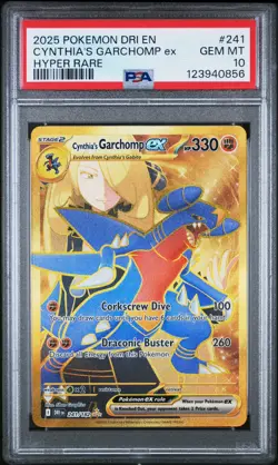 Destined Rivals Cynthia's Garchomp EX Gold Hyper-Rare Card 241/182 PSA 10 - Image 2