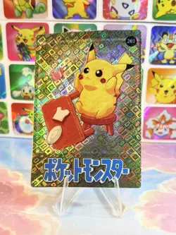Pokemon Pikachu Vintage Pocket Monsters Vending HOLO Prism Sticker 1998 Nintendo - Image 1