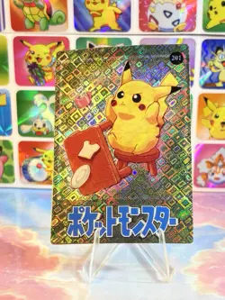 Pokemon Pikachu Vintage Pocket Monsters Vending HOLO Prism Sticker 1998 Nintendo - Image 3