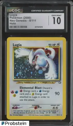2000 Pokemon TCG Neo Genesis #9/111 Lugia Holo CGC 10 GEM MINT Swirl POP 32 - Image 1