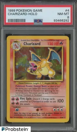 1999 Pokemon Game #4 Charizard Holo PSA 8 NM-MT - Image 1