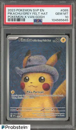 Pokemon Pikachu with Grey Felt Hat Van Gogh 085 Promo PSA 10 Graded GEM MINT - Image 1