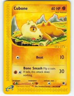 Cubone - 103/165 Expedition Base Set - Pokemon TCG - 2002 - Image 1