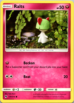Ralts 139/214 - Lost Thunder - Common - Near Mint - Pokemon TCG Cards - Image 1