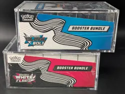 2x Pokemon SV10.5 Black Bolt White Flare Sealed Booster Bundle Display W/Acrylic - Image 4