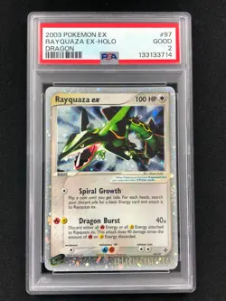 Pokemon 2003 Rayquaza EX Holo 97/97 PSA 2 - Image 1