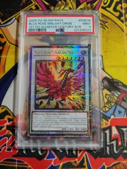 Yu-Gi-Oh! Black Rose Moonlight Dragon Quarter Century Secret Rare PSA 9 - Image 1