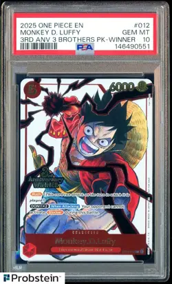 2025 One Piece Monkey.D.Luffy 3rd Anv. Event Winner Prize Promo ST01-012 PSA 10 - Image 1