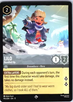 Disney Lorcana Lilo Bundled Up Winterspell Super Rare #195/204 NM - Image 1
