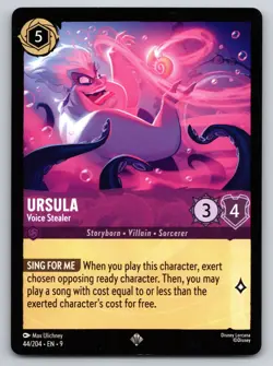 Disney Lorcana Ursula - Voice Stealer Fabled Super Rare #44/204 NM - Image 1