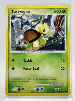 Turtwig 17/17 Cosmos Holo Swirl Pokemon Card Pop Series 6 2007 MP - Image 1