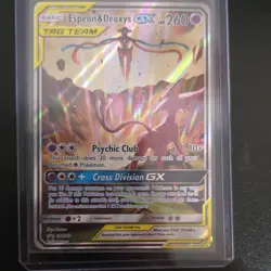 Espeon & Deoxys GX Holo SM240 SM Promo TAG TEAM 260HP Pokemon TCG Card English - Image 1