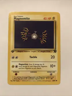 Pokemon TCG Magnemite Team Rocket 60/82 Regular 1st Edition Common Card - Image 1