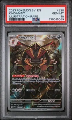 Pokemon PSA 10 Kingambit 220/198 Illustration Rare Scarlet & Violet Base Card - Image 1