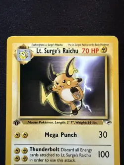 Pokemon Card - Lt. Surge's Raichu Gym Heroes 28/132 Rare 1st Edition - Image 2