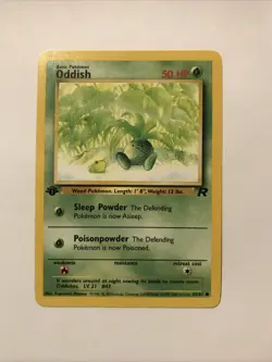 Pokemon TCG Oddish 63/82 Team Rocket Regular 1st Edition Card - Image 1
