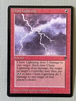 MTG Magic the Gathering Legends Chain Lightning Card NM/Mint - Image 1