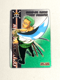 Roronoa Zoro - No.152 - One Piece Gummy Plastic Vintage Holo Card Japanese - Image 1