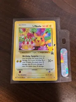 Pokemon Pikachu Birthday Surprise Holo #24 Black Star Promo Card Mint Cond - Image 1