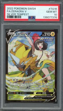 PSA 10 Zeraora V (Full Art) Silver Tempest TG16/TG30 Holo Pokemon Card B13 - Image 1