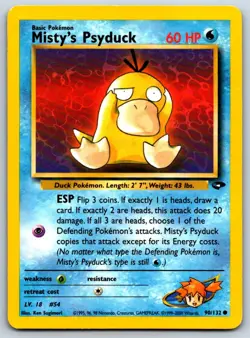 Misty's Psyduck - Gym Challenge 090/132 Vintage Pokemon Card LP - Image 1
