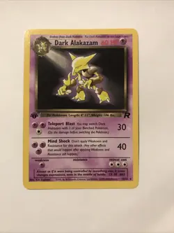 2000 Pokemon Team Rocket 1st Edition Dark Alakazam Non-Holo 18/82 Card - Image 1